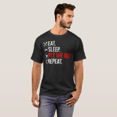 T-shirt Manger. Dormir. Caresser le chien. Répéter (Devant entier)