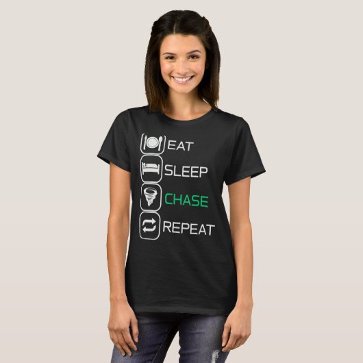T-shirt Manger dormir Chase Répéter (Devant entier)