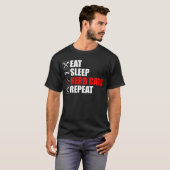 T-shirt Manger. Dormir. Chats de troupeau. Recommencer (Devant entier)