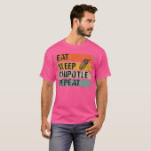 T-shirt Manger Dormir Chipotle Répéter Drôle Piment Chipot (Devant entier)