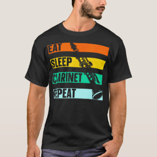 T-shirt Manger Dormir Clarinette Répéter Amoureux de Musiq