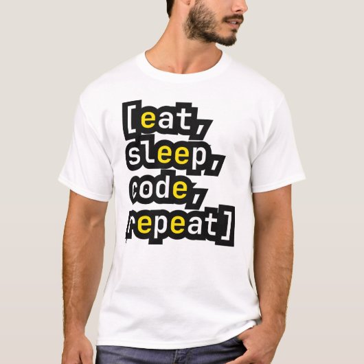 T-shirt Manger Dormir Code Répéter Drôle Programmeur Dével (Devant)