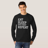 T-shirt Manger Dormir Combat de Robot Répéter Sarcastique (Devant entier)