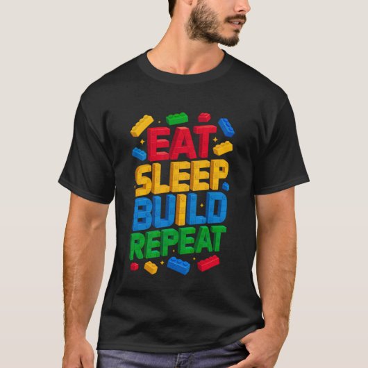 T-shirt MANGER Dormir Construire Répéter Maître Constructe (Devant)