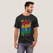 T-shirt MANGER Dormir Construire Répéter Maître Constructe (Devant entier)