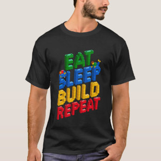 T-shirt MANGER DORMIR CONSTRUIRE RÉPÉTER Maître Constructe