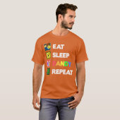 T-shirt Manger Dormir Dandy Répéter Décoration d'anniversa (Devant entier)