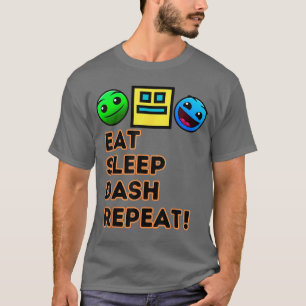 T-shirt Manger Dormir Dash Répéter Jeu Vidéo Géométrie Vid