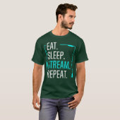 T-shirt Manger Dormir Diffuser Répéter Cinéma en Streaming (Devant entier)