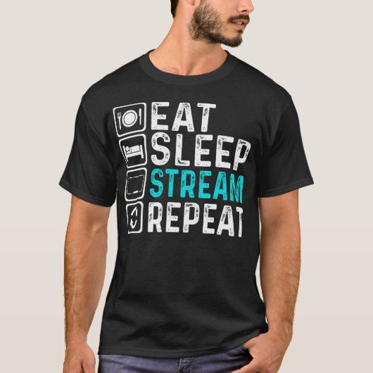 T-shirt Manger Dormir Diffuser Répéter Mode de vie de joue (Devant)