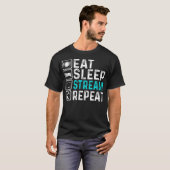 T-shirt Manger Dormir Diffuser Répéter Mode de vie de joue (Devant entier)