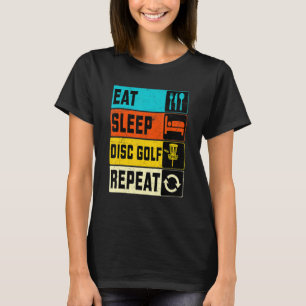 T-shirt Manger Dormir Disc Golf Répéter