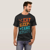 T-shirt Manger Dormir Dompter Répéter Amateurs De Dinosaur (Devant entier)