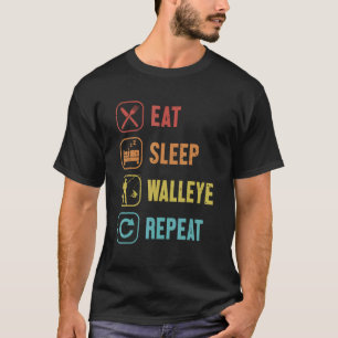 T-shirt Manger Dormir Doré Jaune Répéter Crochets Leurres