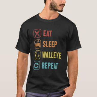 T-shirt Manger Dormir Doré Répéter Crochets Leurres Doré
