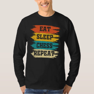 T-shirt Manger dormir Échecs Répéter Joueur d'Échecs Rétro