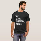 T-shirt Manger Dormir Enfourcher Répéter Équitation Eques (Devant entier)