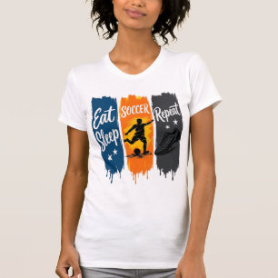 T-shirt Manger Dormir Football Répéter Conception de Maill