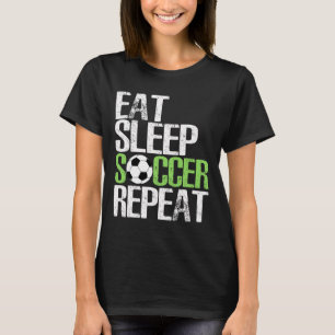 T-shirt Manger Dormir Football Répéter Cool Sport Joueur C