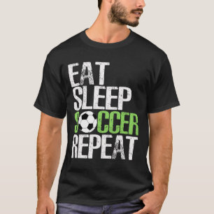 T-shirt Manger Dormir Football Répéter Cool Sport Joueur C