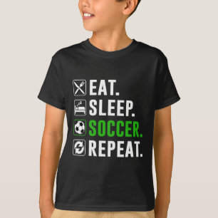 T-shirt Manger Dormir Football Répéter Drôle Joueur de Foo