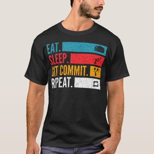 T-shirt Manger Dormir Git Commit Répéter - Codeur Open Sou (Devant)