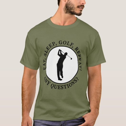 T-shirt Manger Dormir Golf Répéter Citation Drôle de Golfe (Devant)