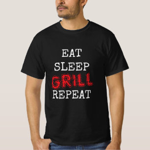 T-shirt Manger Dormir Griller Répéter t shirt vintage BBQ