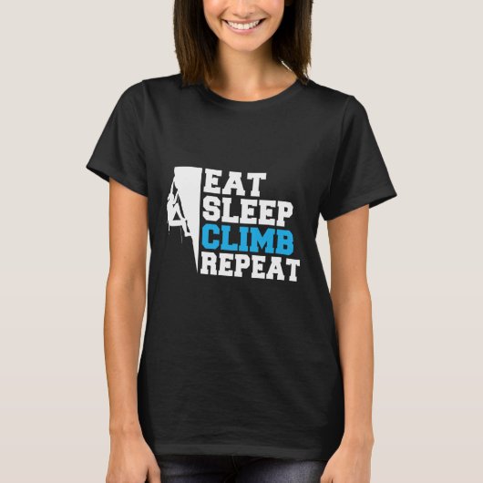 T-shirt Manger Dormir Grimper Répéter Grimpeur d'Arbres et (Devant)