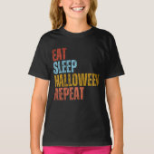 T-SHIRT MANGER DORMIR HALLOWEEN RÉPÉTER (Devant)