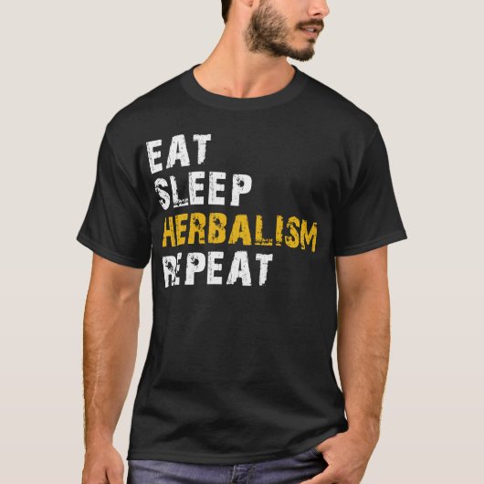 T-shirt manger dormir Herbalisme répéter (Devant)
