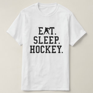 T-shirt Manger Dormir Hockey - Amoureux de Hockey