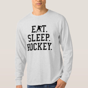 T-shirt Manger Dormir Hockey - Amoureux de Hockey