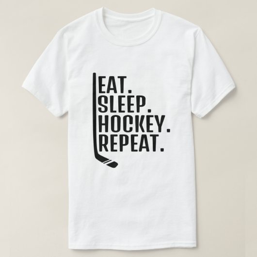 T-Shirt Manger Dormir Hockey Répéter (Design devant)