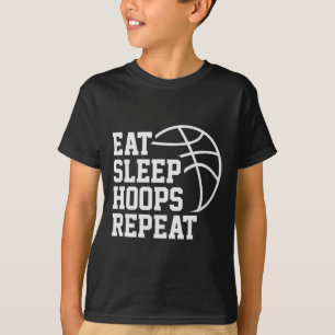T-shirt Manger Dormir Hoops Répéter Citation Drôle Sketch