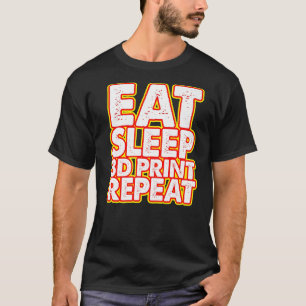 T-shirt Manger Dormir Impression 3D Répéter Les femmes im
