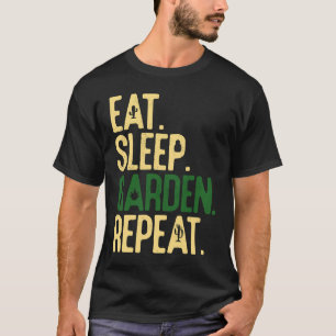 T-shirt Manger Dormir Jardin Répéter Cactus Blague Jardini