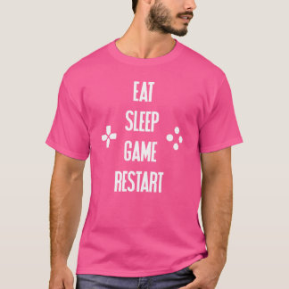 T-shirt Manger Dormir Jeu Redémarrer Vidéo vintage