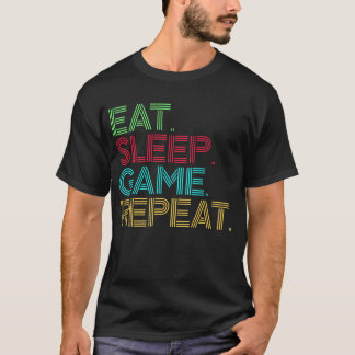 T-shirt Manger Dormir Jeu Répéter Drôle