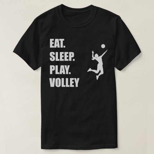 T-shirt manger dormir jeu volley femme 2 (Design devant)
