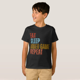 T-SHIRT MANGER DORMIR JEUX VIDÉO RÉPÉTER