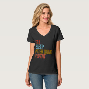 T-SHIRT MANGER DORMIR JEUX VIDÉO RÉPÉTER
