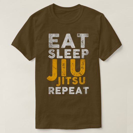 T-shirt Manger Dormir Jiu Jitsu Répéter (Design devant)