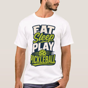 T-shirt Manger Dormir Jouer Pickleball Sports Rétro
