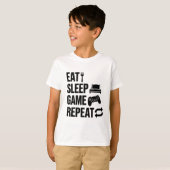T-shirt Manger Dormir Jouer Répéter Jeux vidéo (Devant entier)