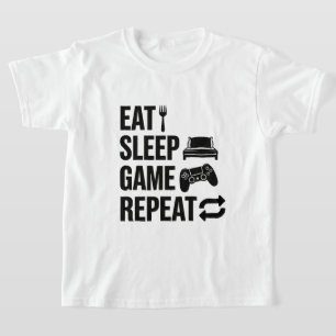 T-shirt Manger Dormir Jouer Répéter Jeux vidéo