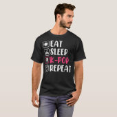 T-shirt Manger Dormir K-Pop Répéter (Devant entier)
