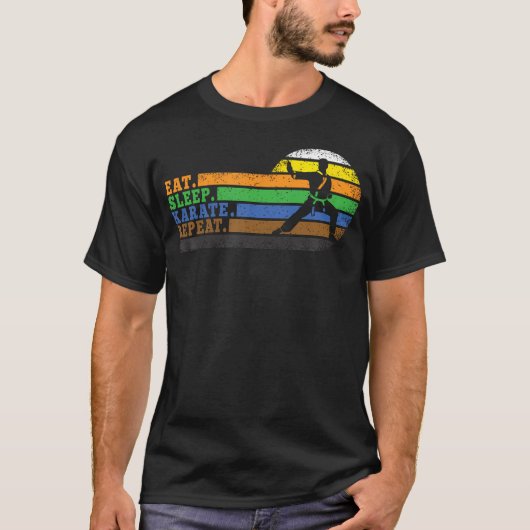 T-shirt Manger Dormir Karaté Répéter (Devant)