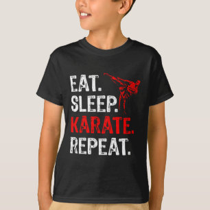 T-shirt Manger Dormir Karaté Répéter Joueur de Karaté Drôl
