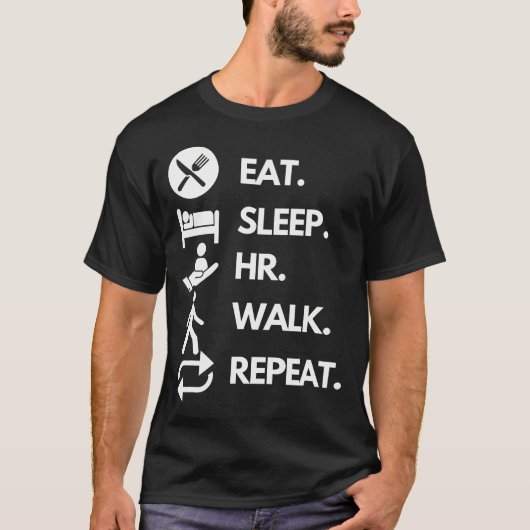 T-shirt Manger-Dormir-Marche-Répéter (Devant)